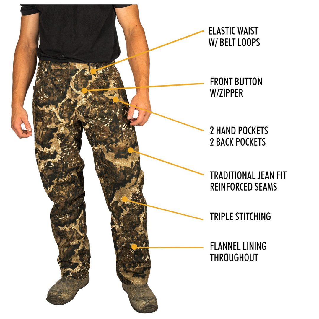 Men's Flannel Lined Camo Hunting Pants = – Hot Shot Gear