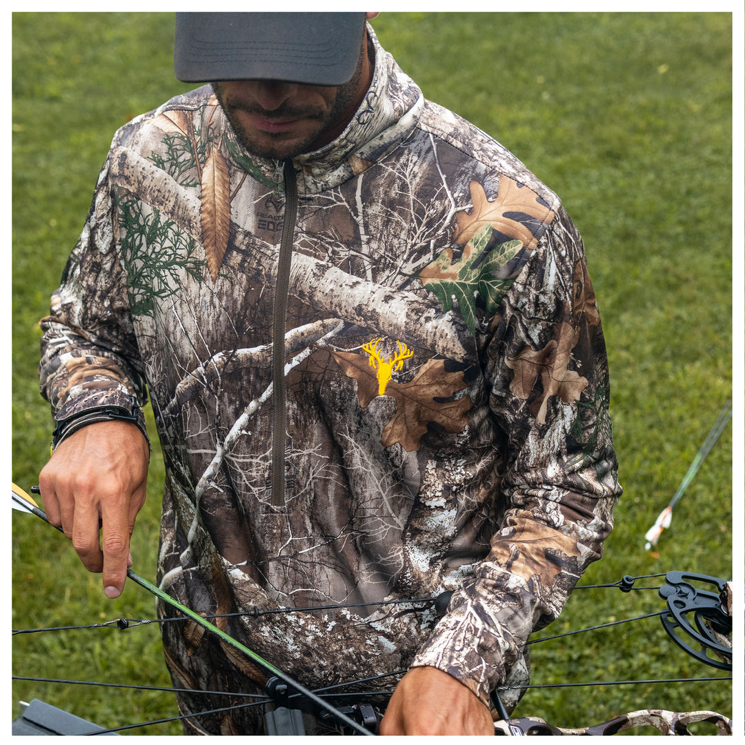 Men's Camo ¼ Zip Performance Hunting Shirt - Realtree Edge Veil